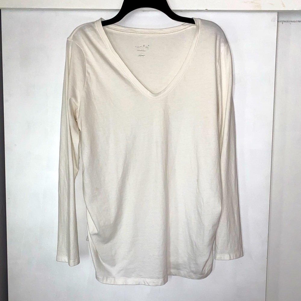 White Long Sleeve Maternity Top
